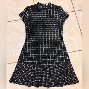 Mango Black and White Checkered Dress